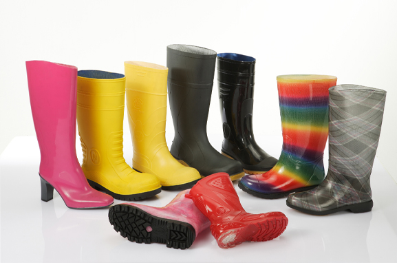 Two Color Plastic Rain Boots